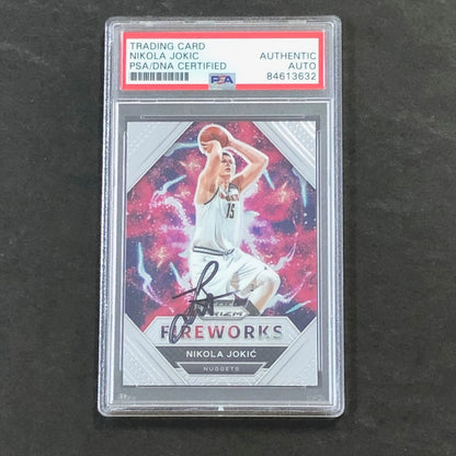 2020-21 Panini Prizm Fireworks #7 Nikola Jokic Signed AUTO PSA Slabbed Nuggets