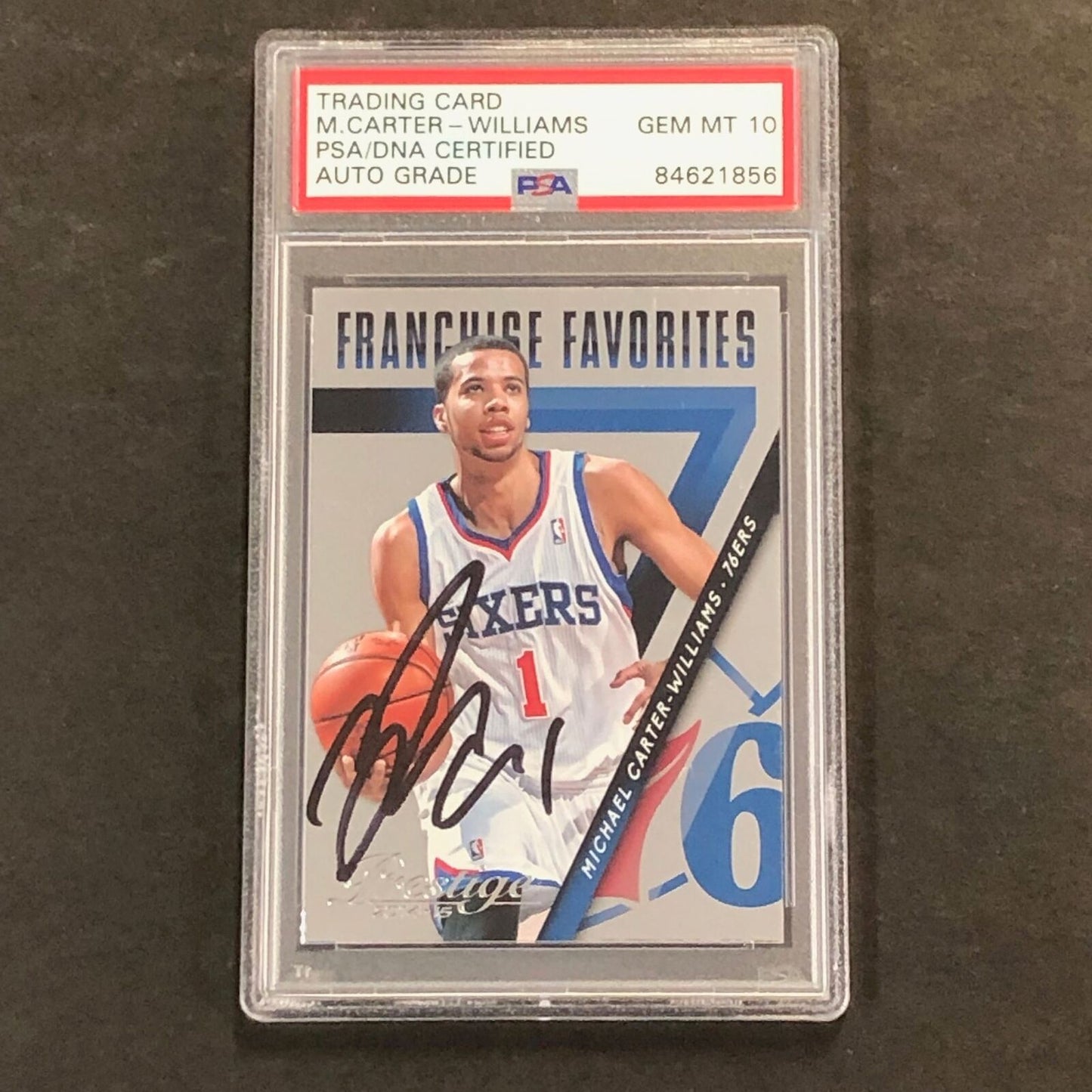 2014-15 Panini Prestige #23 Michael Carter-Williams Signed Card Auto 10 PSA Sixe