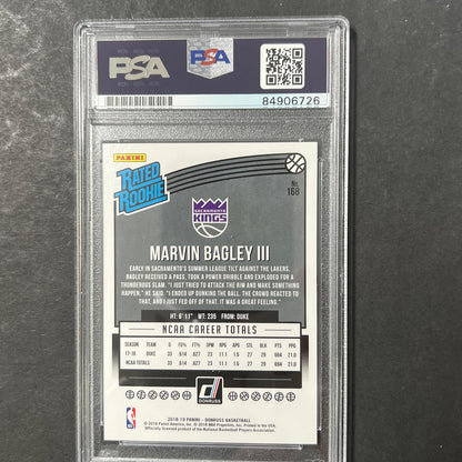 2018-19 Panini Donruss #168 Marvin Bagley III Signed Card PSA Slabbed AUTO Kings