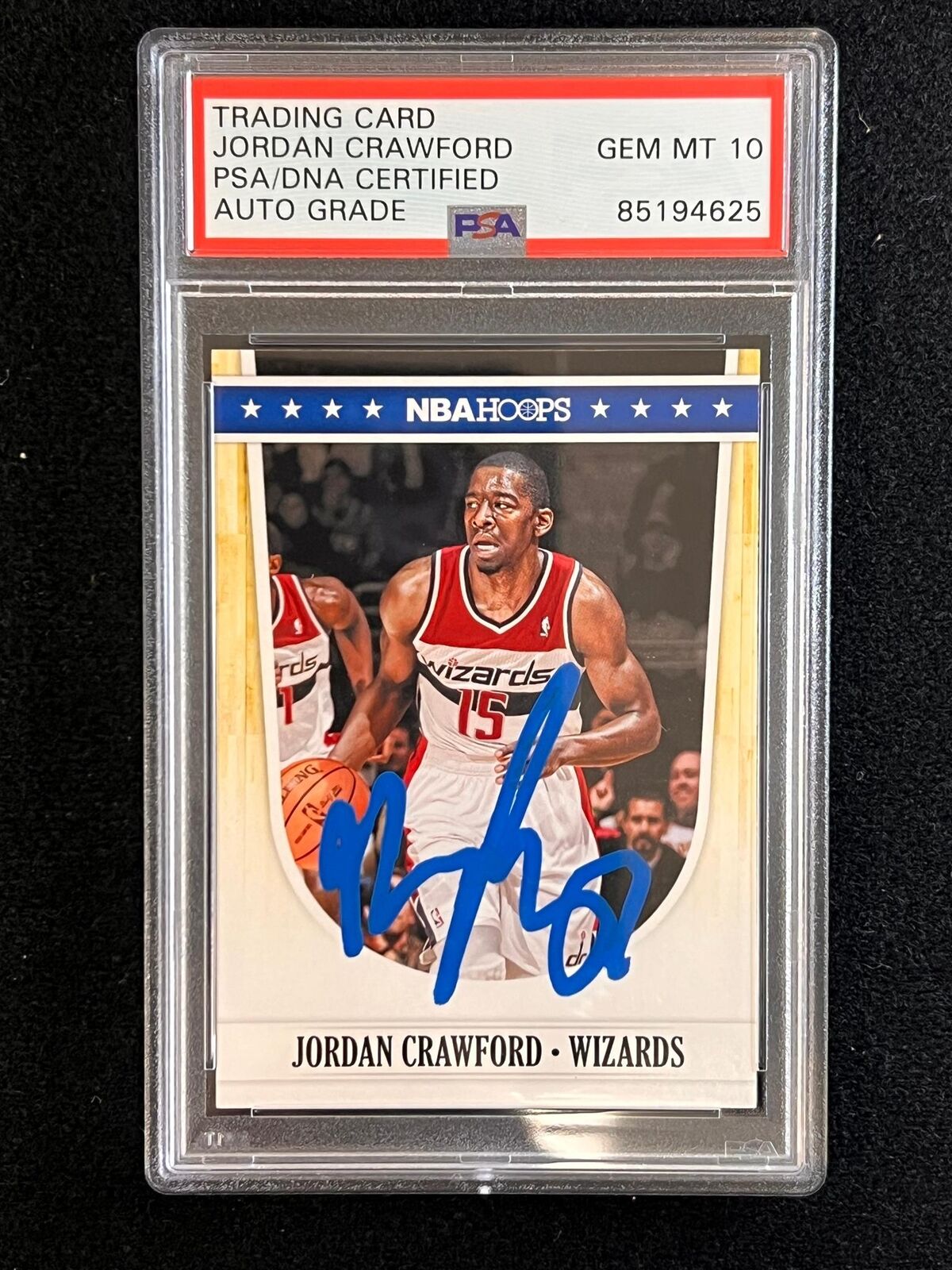 2011-12 Panini NBA Hoops #242 Jordan Crawford Signed Card AUTO PSA Slabbed Wizar