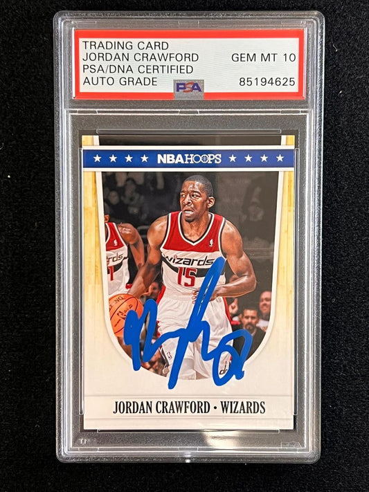 2011-12 Panini NBA Hoops #242 Jordan Crawford Signed Card AUTO PSA Slabbed Wizar