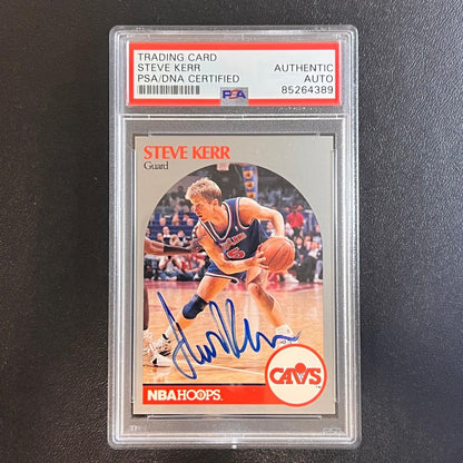 1990 NBA Hoops #75 Steve Kerr Signed Card AUTO PSA Slabbed Cavaliers