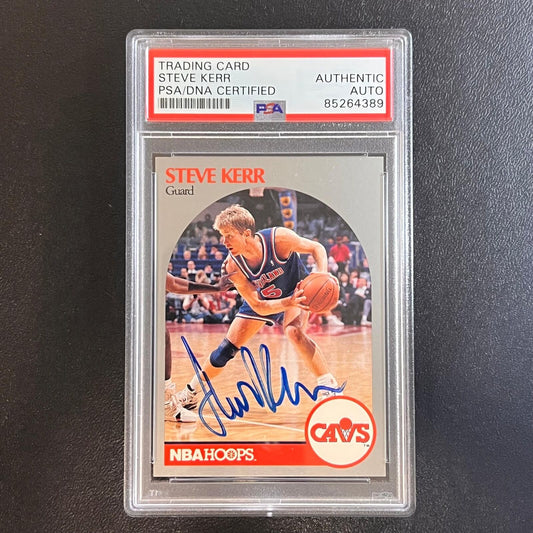 1990 NBA Hoops #75 Steve Kerr Signed Card AUTO PSA Slabbed Cavaliers