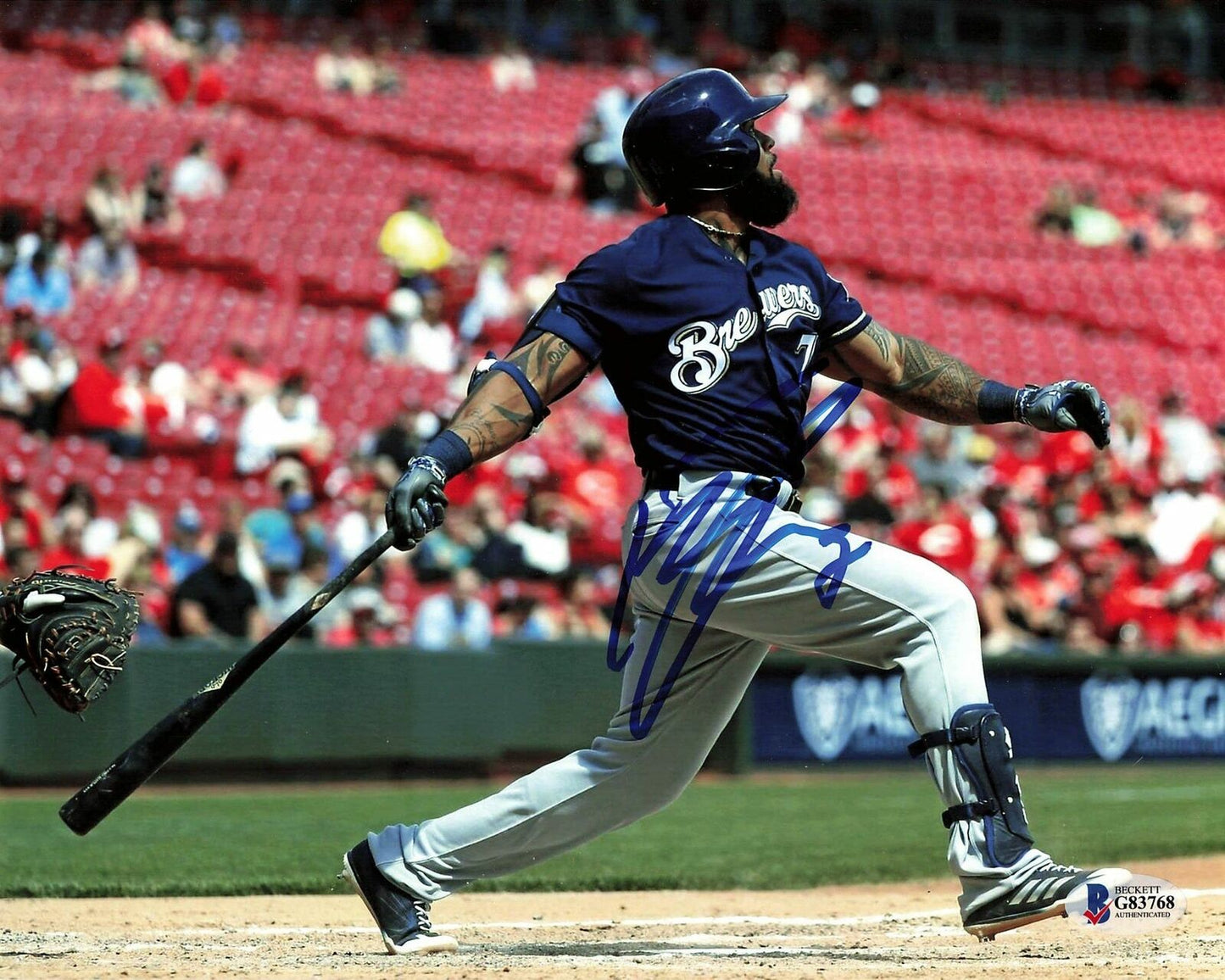 Eric Thames signed 8x10 photo BAS Beckett Milwaukee Brewers Autographed