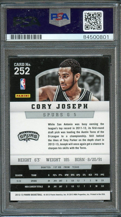 2012-13 Panini #252 CORY JOSEPH Signed Card AUTO 10 PSA Slabbed Spurs