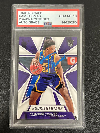 2021 Panini Chronicles #315 Cameron Thomas Signed Card PSA/DNA AUTO 10 Rookie