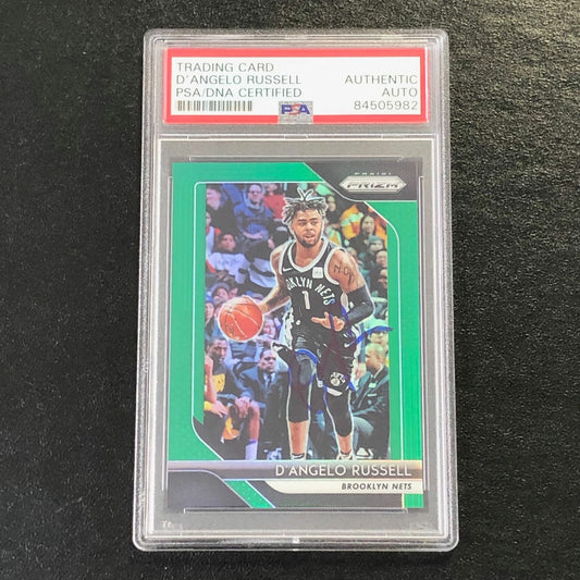 2018-19 Panini Prizm Green #248 D'Angelo Russell Signed Card AUTO PSA Slabbed Ne