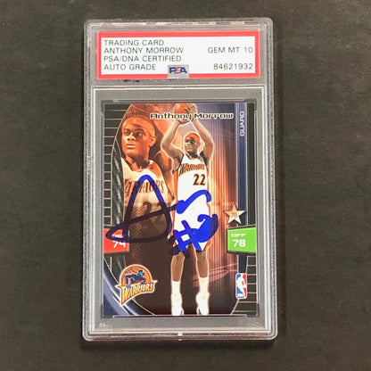 2009-10 Panini Adrenalyn XL Anthony Morrow Signed Card AUTO 10 PSA/DNA Slabbed W