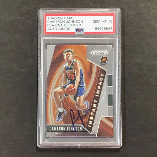 2019-20 Panini Prizm Instant Impact #10 Cameron Johnson Signed Card AUTO 10 PSA