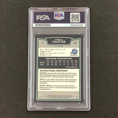 2008-09 Bowman Chrome #132 Kosta Koufos signed Card Auto PSA Slabbed RC Kings