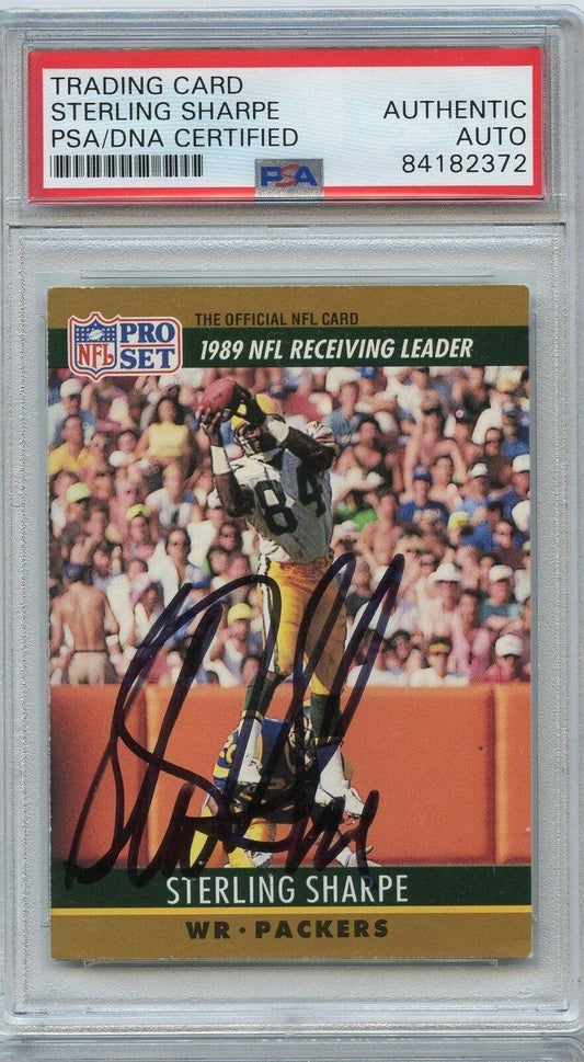 Sterling Sharpe 1990 NFL Pro Set AUTO card PSA Green Bay Packers Signed