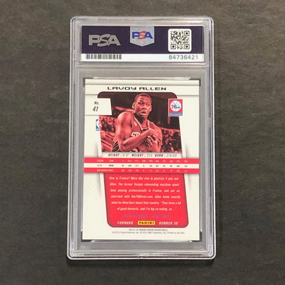 2013-14 PANINI Prizm #41 LAVOY ALLEN Signed Card AUTO PSA Slabbed 76ers