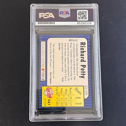 1991 MAXX Memorable Moment #43 Richard Petty Signed Card AUTO PSA Slabbed Nascar