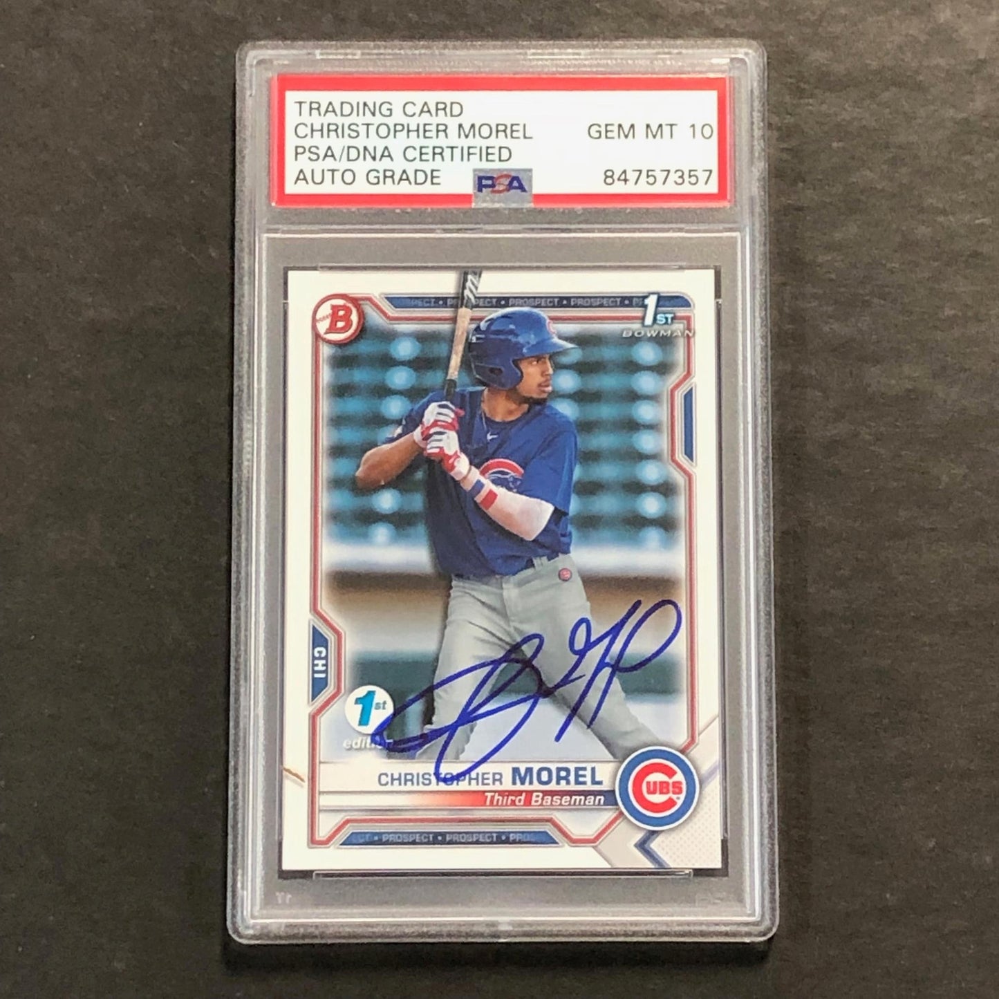 2021 Bowman 1st Edition #BFE-131 Christopher Morel Signed Card PSA Slabbed Auto