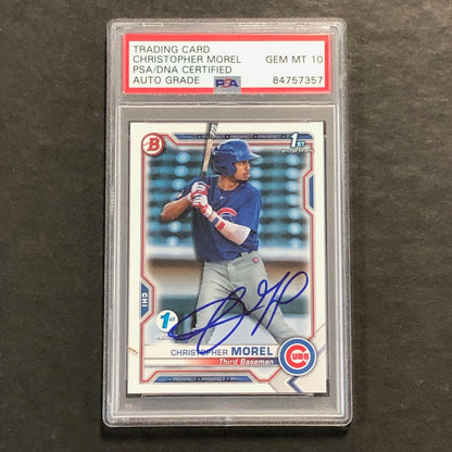 2021 Bowman 1st Edition #BFE-131 Christopher Morel Signed Card PSA Slabbed Auto