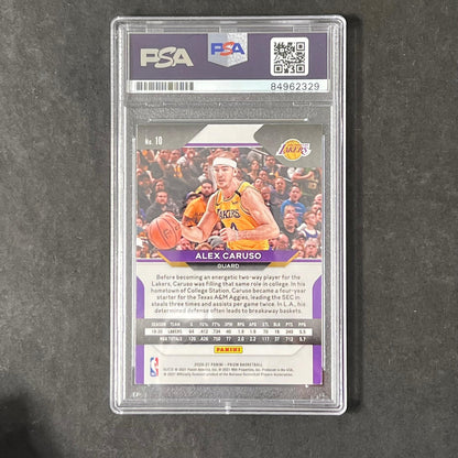 2020-21 Panini Prizm #10 Alex Caruso Signed Card AUTO PSA Slabbed Lakers