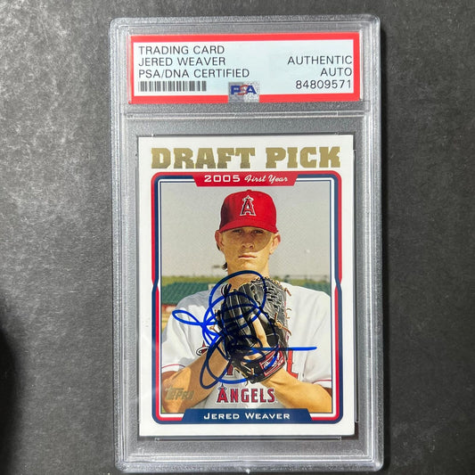 2005 Topps #UH312 Jered Weaver Signed Card AUTO PSA/DNA Slabbed Angels