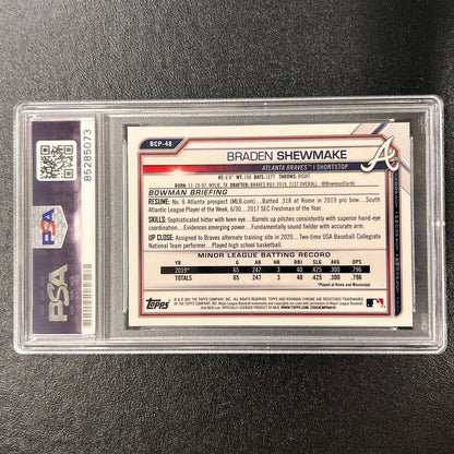 2021 Bowman Chrome #BCP-48 Braden Shewmake Signed Card Auto PSA/DNA Slabbed Brav
