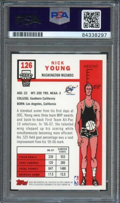 2007-08 Topps #126 Nick Young Signed Rookie Card AUTO PSA Slabbed