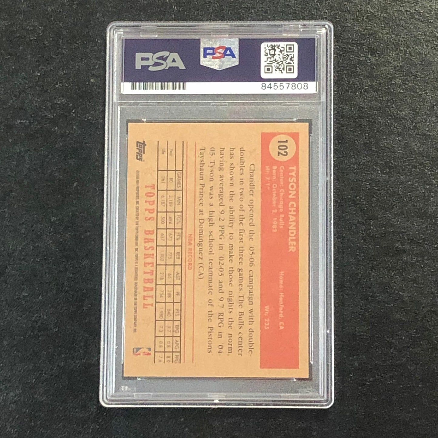 2005-06 Topps 1952 Style #102 Tyson Chandler Signed Card AUTO PSA Slabbed Bulls