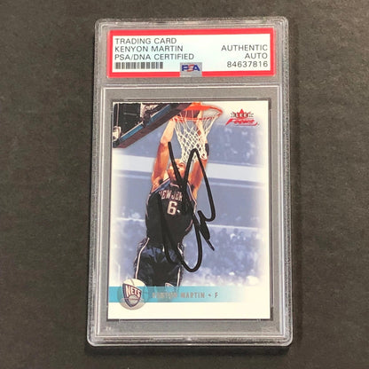 2003-04 Fleer Basketball #4 Kenyon Martin Signed Card AUTO PSA Slabbed New Jerse