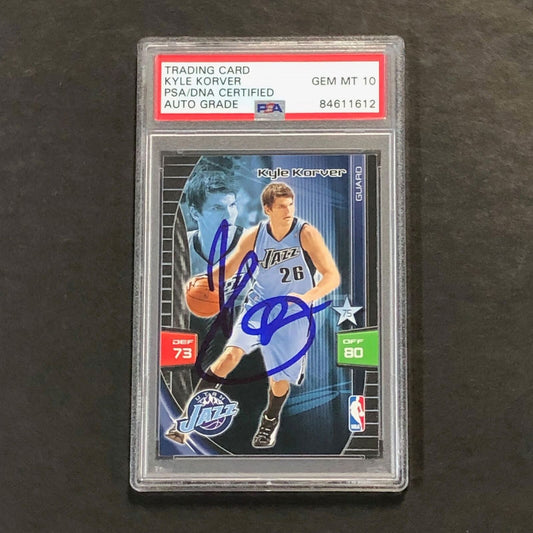 2009-10 Adrenalyn XL #166 Kyle Korver Signed Card AUTO 10 PSA Slabbed Jazz