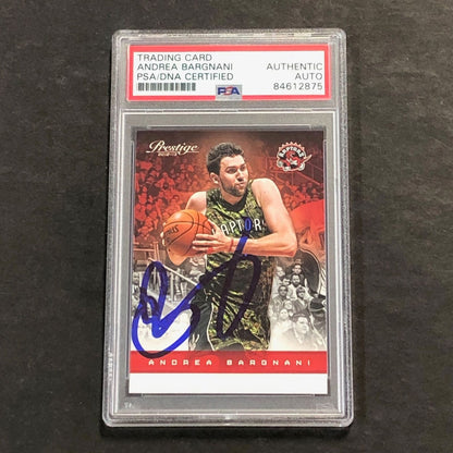 2012-13 Panini Prestige #10 Andrea Bargnani Signed Card AUTO PSA Slabbed Raptors