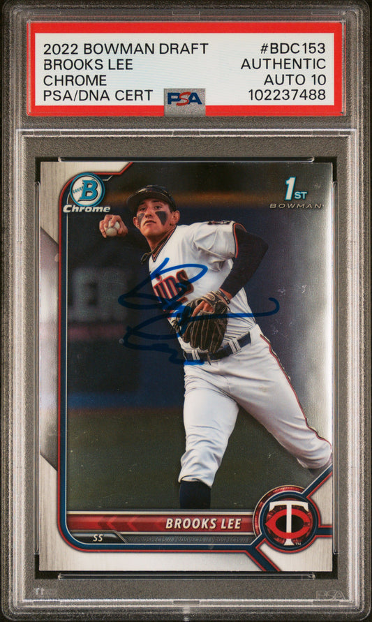 2022 Bowman Draft #BDC153 Brooks Lee PSA A Auto 10