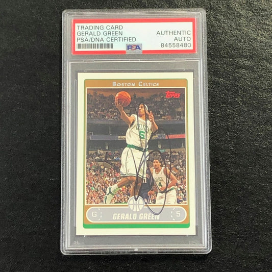 2006 Topps #44 Gerald Green Signed Card AUTO PSA Slabbed Celtics