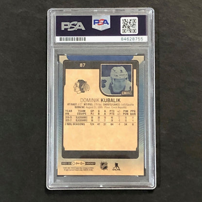 2021-22 O-Pee-Chee #87 Dominik Kubalik Signed Card AUTO 10 PSA slabbed Blackhawk