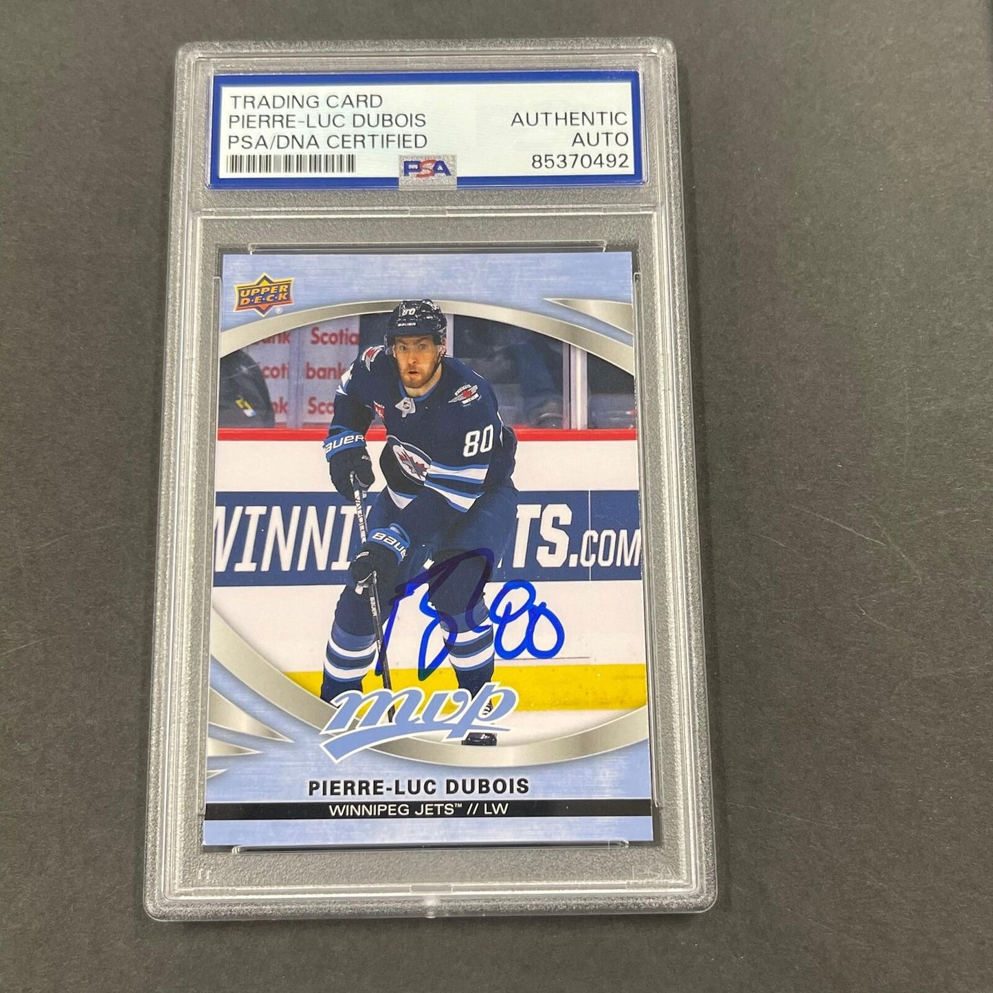 2022-23 Upper Deck MVP Hockey #49 Pierre-Luc Dubois Signed Card AUTO PSA/DNA Sla