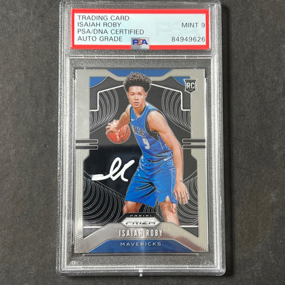 2019-20 Panini Prizm #283 Isaiah Roby Signed Card AUTO 9 PSA Slabbed RC Maverick