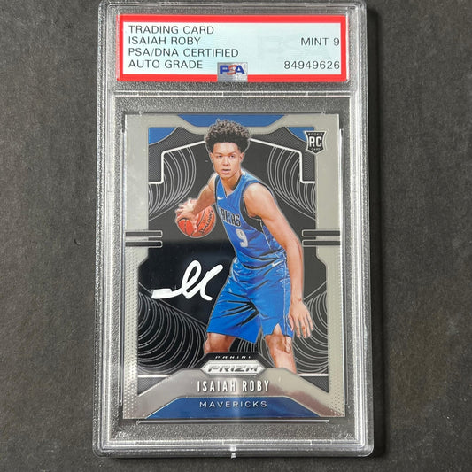 2019-20 Panini Prizm #283 Isaiah Roby Signed Card AUTO 9 PSA Slabbed RC Maverick