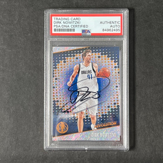 2017-18 Panini Revolution #72 Dirk Nowitzki Signed Card AUTO PSA/DNA Slabbed Mav