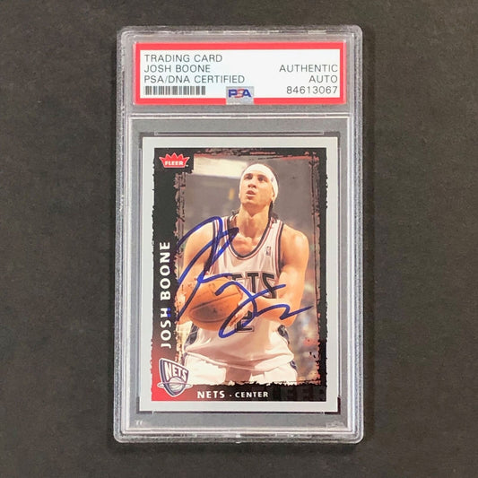 2008-09 Fleer #67 Josh Boone Signed Card AUTO PSA Slabbed Nets