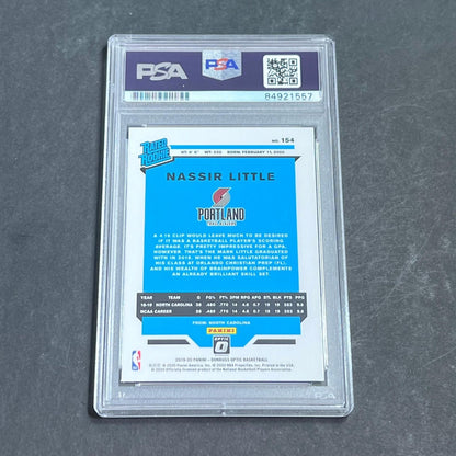 2019-20 Panini Optic #154 Nassir Little Signed Rookie Card AUTO 10 PSA Slabbed R