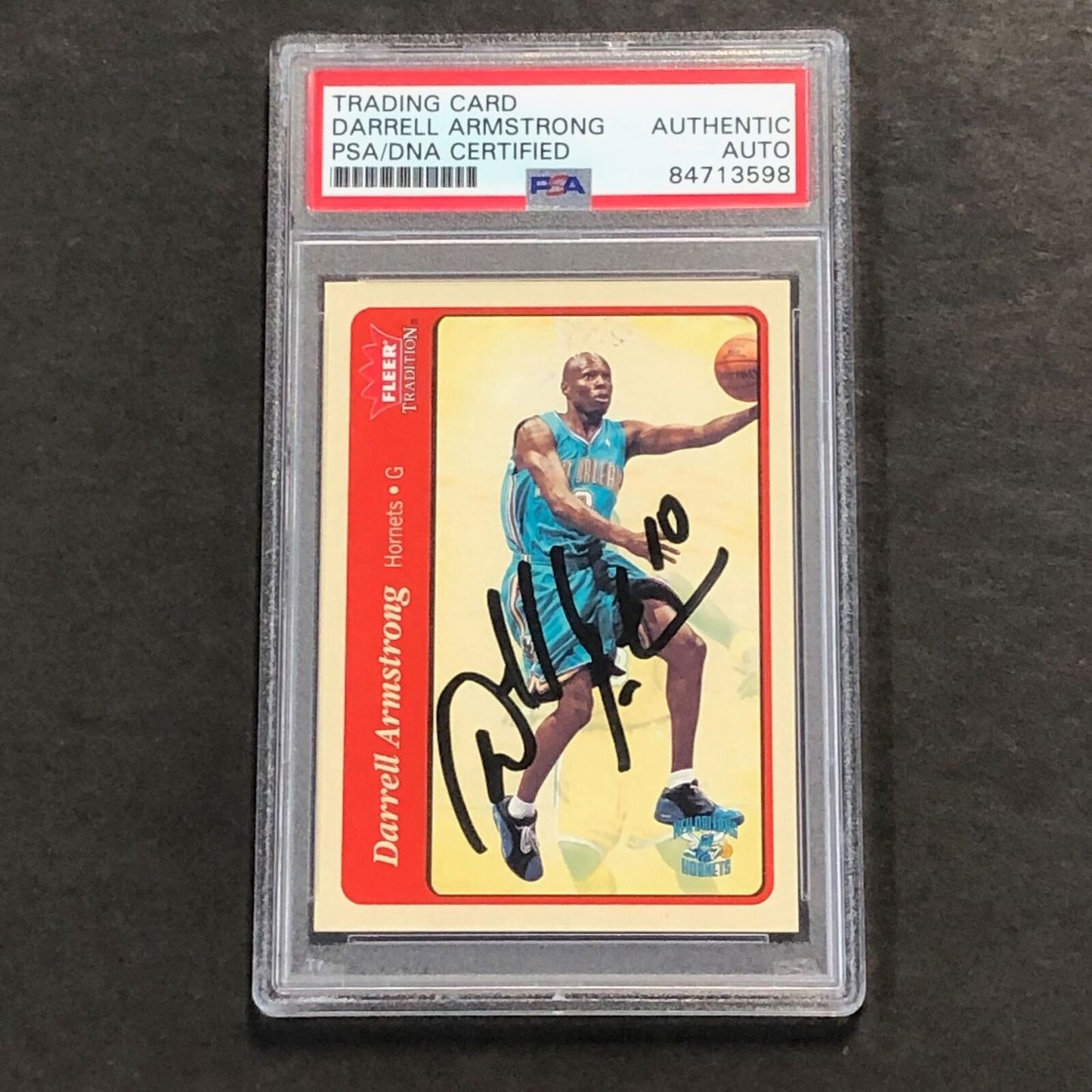 2004-05 Fleer Tradition #128 Darrell Armstrong Signed Card AUTO PSA Slabbed Horn