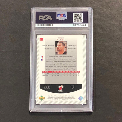 2002-03 Upper Deck SP Authentic #45 Malik Allen Signed Card AUTO PSA Slabbed Hea