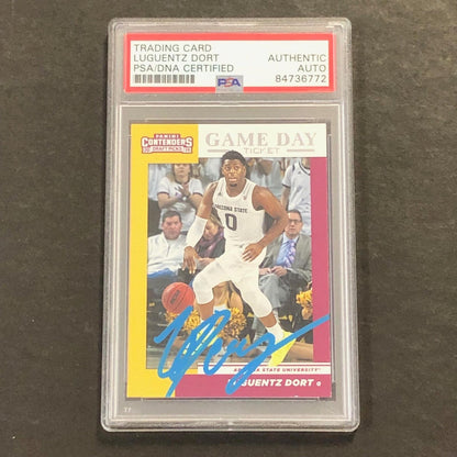 2019 Contenders Draft Picks #27 Luguentz Dort Signed Card AUTO PSA Slabbed Arizo