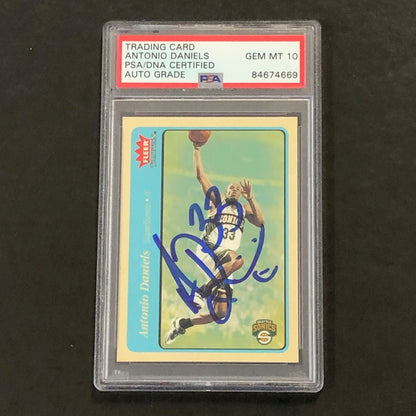 04-05 Fleer Skybox #48 Antonio Daniels Signed Card AUTO 10 PSA Slabbed Sonics