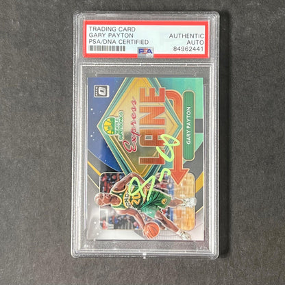 2020-21 Panini Donruss Optic #5 Gary Payton Signed Card AUTO PSA Slabbed Seattle