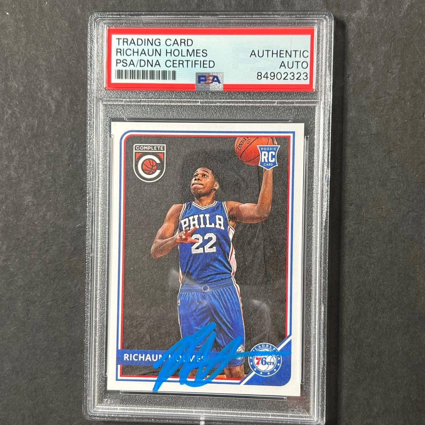 2015-16 Panini Complete #292 Richaun Holmes Signed Card AUTO PSA Slabbed 76ers