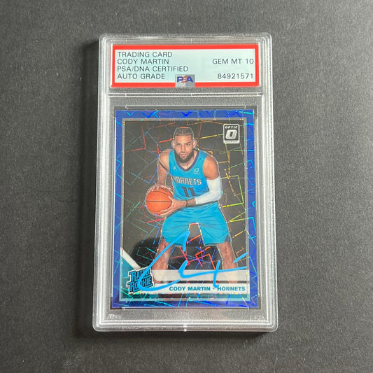 2019-20 Panini Optic #181 Cody Martin Signed Card AUTO 10 PSA/DNA Slabbed RC Hor