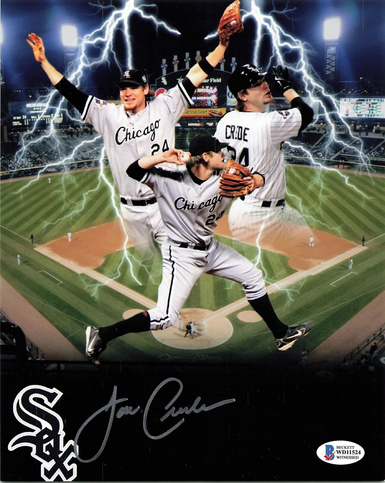 Joe Crede signed 8x10 photo Chicago White Sox BAS Beckett Autographed