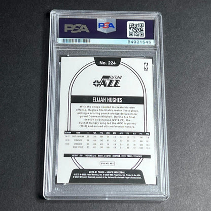 2020-21 Panini NBA Hoops #224 Elijah Hughes Signed AUTO Grade 10 PSA Slabbed RC