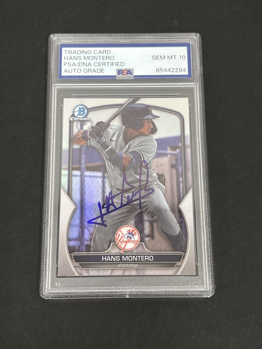 2023 Topps Bowman Chrome #BDC-12 Hans Montero signed card PSA Auto 10