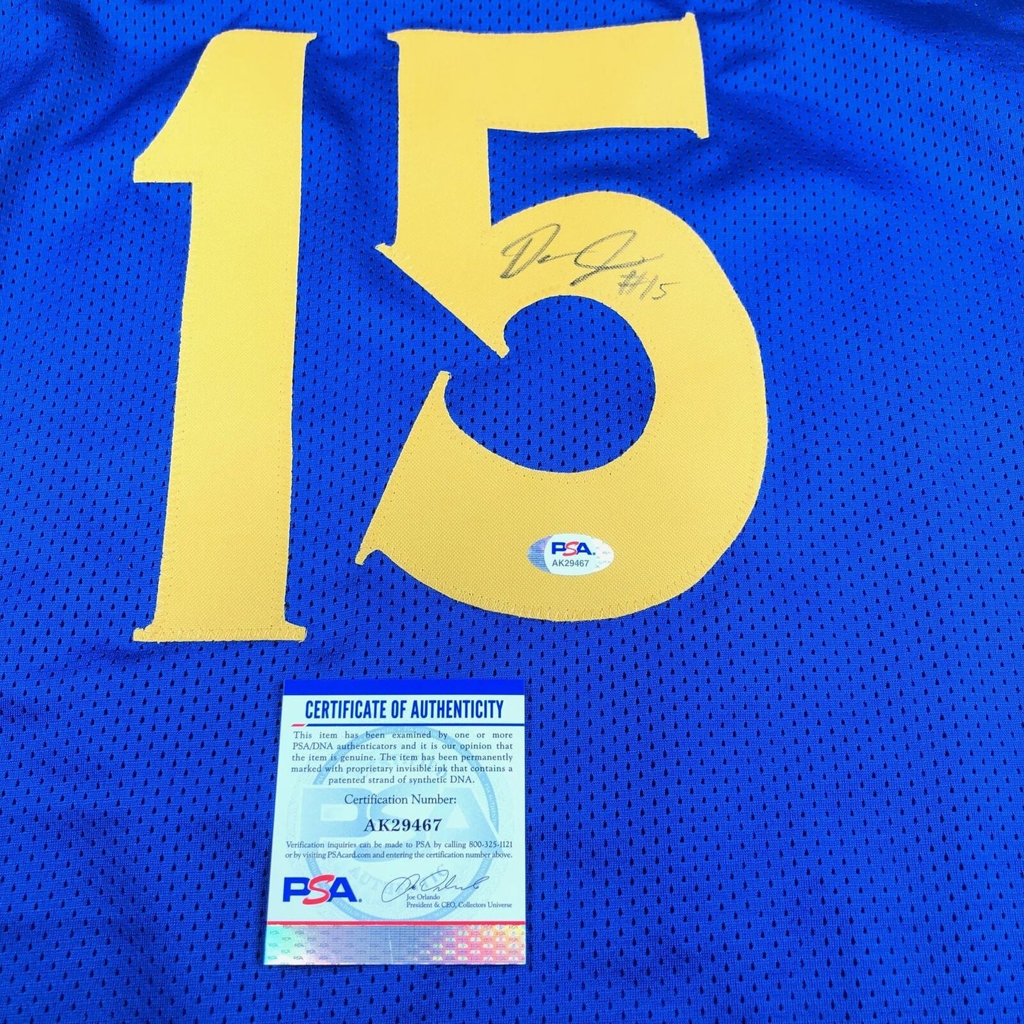 Damian Jones signed jersey PSA/DNA Golden State Warriors Autographed