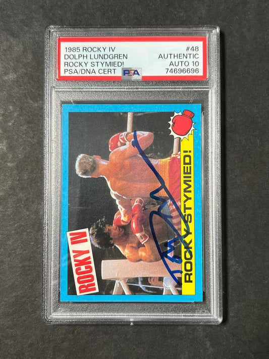 1985 Topps Rocky IV #48 Signed Card Dolph Lundgren PSA Auto 10 Ivan Drago