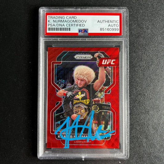 2022 Panini Prizm #196 Khabib Nurmagomedov Signed Card PSA Slabbed