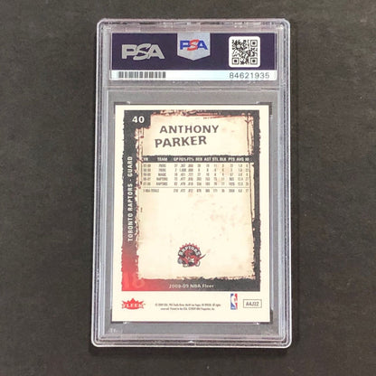 2008-09 Fleer #40 Anthony Parker Signed Card AUTO 10 PSA Slabbed Raptors